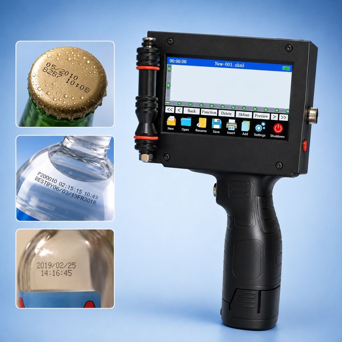 High Speed Processor Battery Operated Handheld Inkjet Printer, 1500MAH